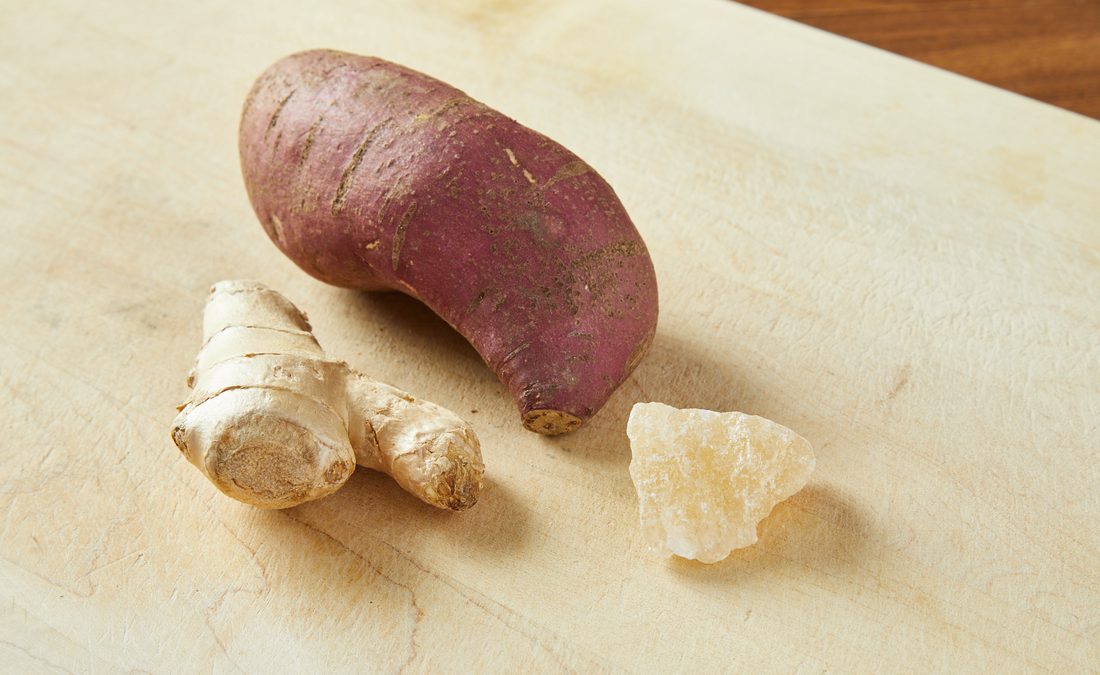 Sweet potato and ginger — increased on day 12 to help the body recover